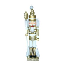 ZaH 16 Inch Wooden Nutcracker Ornaments Christmas Decorations Holiday Decor Kids Toys Nutcracker Puppets, Gold