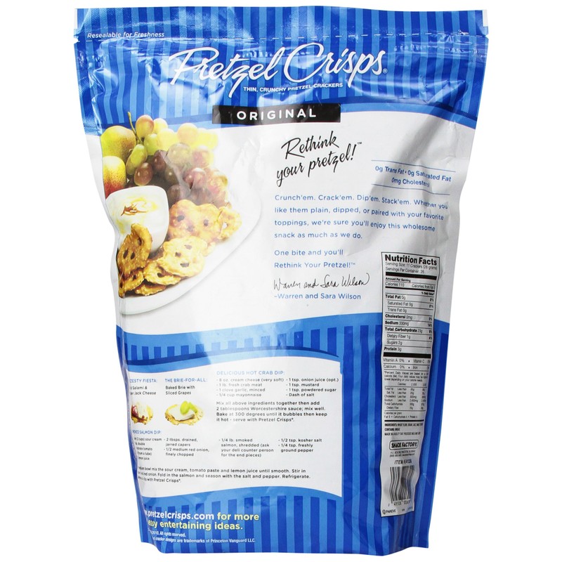Snack Factory Original Pretzel Crisp, 30 Oz