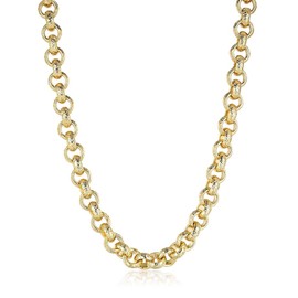 THE BLING KING 12mm Gold-Plated Diamond-Cut Belcher Chain – Premium Gold-Filled Jewellery, Bold Statement Necklace (20 Inches, 152g)