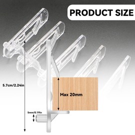 20Pcs Stable Locking Shelf Support Peg Durable Cabinet Shelf Pegs Clips Supporting Furniture Clear Cabinet Shelf Pins for Kitchen Furniture Bookcase