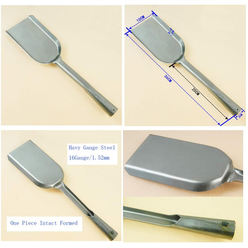 Fireplace 14-Inch Long Ash Shovel, One Piece Intact Formed BBQ