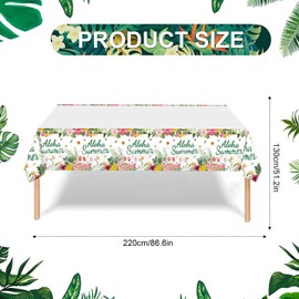 mciskin Party Tablecloth Birthday Table Cover Decor Printed Tablecloth Birthday Themed Party Baby Shower Picnic Table Covers (1, White&Purple)