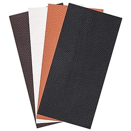 AMORNPHAN 4 PCS, 8 x 4 Inch Leather Repair Patch Kit, Self-Adhesive Leather Vinyl Tape Repair Stickers Kits for Furniture, Sofas, Couch, Car Seat, Handbags, Elbow Patch (4 Colors)