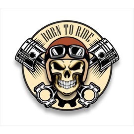 Motorcycle Born to Ride Sticker Skull Vinyl Sticker Motorcycle Helmet