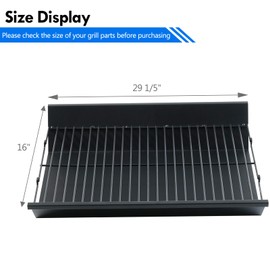 Grillflame 810-0025 Charcoal Ash Pan Replacement Parts for Nexgrill Charcoal Tray Adjustable Ash Catcher Rack 8100025 20003172A0 22in Barrel Charcoal Smoker Parts Fire Grate Hangers Support Bracket