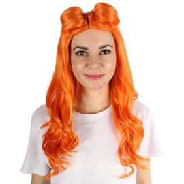 Wigs2you Premium Women's H-5871 Former Actress Celebrity Dark Orange Wavy Cosplay Wig Perfect For Situation Flame Retardant Synthetic Fiber
