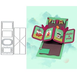 Pop Up Card Metal Die Cuts Dies Stencil, Pop Up Card Cutting Dies Cut Stencils DIY Scrapbooking Cards Photo Album Craft Decorative Embossing Paper Dies for Album Card Scrapbooking Making