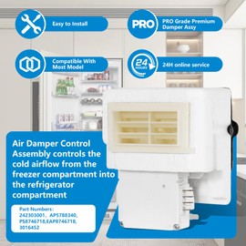 242303001 Air Damper Control Assembly Refrigerator Damper Assembly Compatible with Frigidaire Crosley Replace 242303001 PS8746718 3016452 AP5788340 EAP8746718 Fits LFS DFH FFE FFH FFS Damper Control
