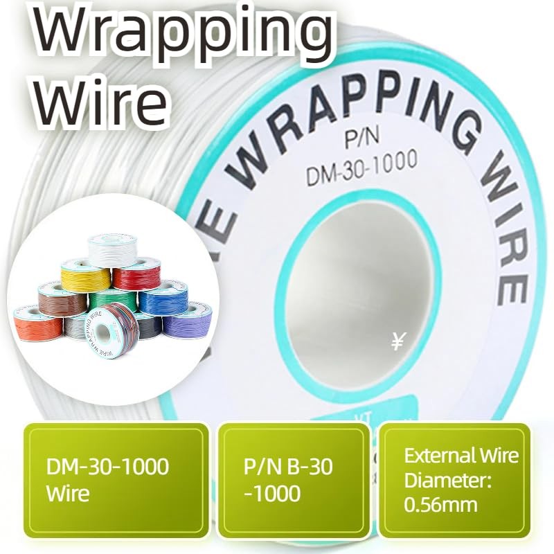 JESSINIE White Electronic Wire DM-30-1000 - 30 AWG Single Core