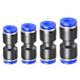 ERGAOBOY 40 Pieces 4 mm 6 mm 8 mm 10 mm Pipe AD Push to Connect Fitting Kits, Straight Pneumatic Connectors (PU4 PU6 PU8 PU10)