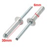 sourcing map Aluminum/Steel Open End Blind Rivets 6 mm x