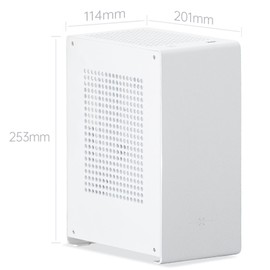 ZZEW A1P Mini-ITX Case, Micro ITX PC Case, Mini Computer Case in White Color, Full Aluminum Small Gaming Case with 3.0 Dual Reverse PCI Riser Cable