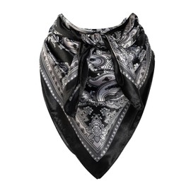 GENEMEN Bandanas for Men and Women Cowboy Bandana Western Scarf Paisley Print Handkerchiefs Pirate Headbands (Black White)