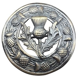 Aar Hombres, S de Cardo Escocés Kilt Broche Fly Tartán 7,6 cm (acabado antiguo 7 cm) de diámetro