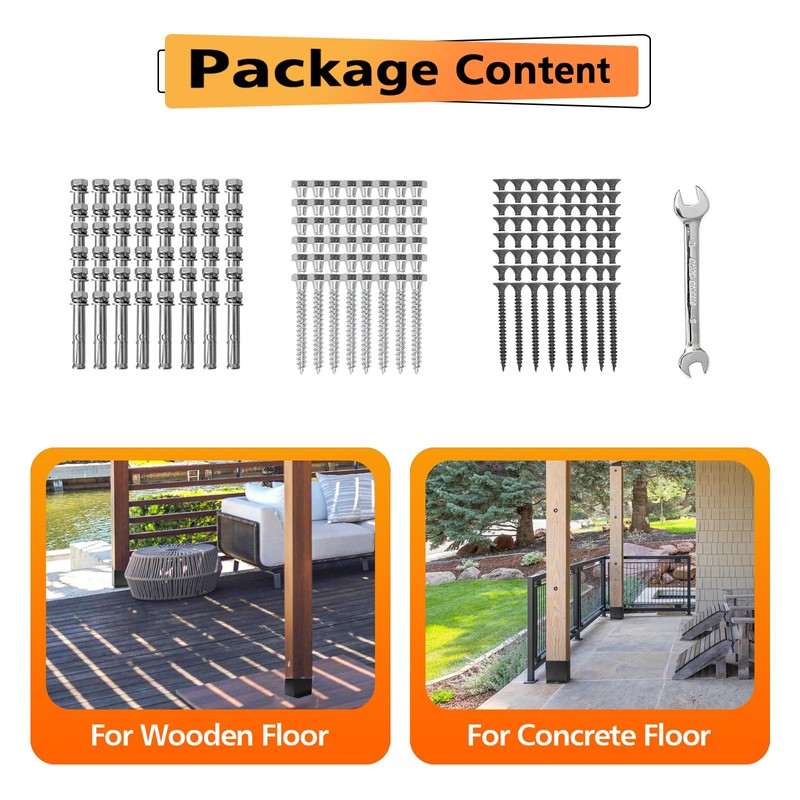 4 Set 4“× 6” Post Base, (Inner Size 3.6"x 5.6")