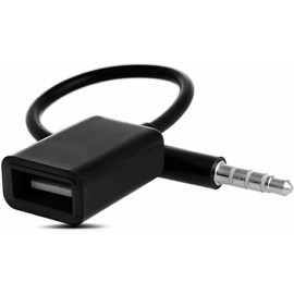 BUBUCAM 3.5mm Male AUX Audio Plug to USB Female Adapter OTG Cable Black 15CM for Devices with AUX Audio Jack