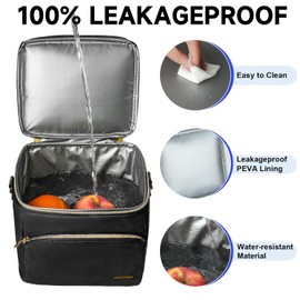 Breastmilk Cooler Bag with Ice Pack, Insulated Baby Bottle Tote Bags Fits 6 Bottles Up to 9 Ounce, Double Layer Breastmilk Travel Carrying Case for Nursing & Working Mom,Black