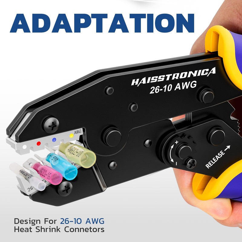 haisstronica Crimping Die for Heat Shrink Connectors,26-10 AWG