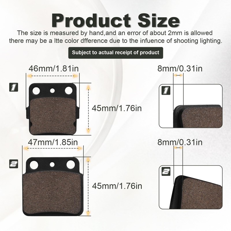 Cnornus Motorcycle Brake Pads Front and Rear for Suzuki LTZ