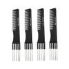 4PCS Double End Comb Carbon Lift Teasing Combs with Metal