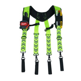 KUNN Tool Belt Suspenders Reflective - Heavy Duty Construction Reflective Safety Suspenders for Carpenter Electrician