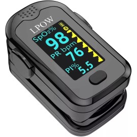 LPOW Pulse Oximeter NEW LPOW A340B Fingertip Pulse Oximeter Blood Oxygen Saturation Monitor SpO2