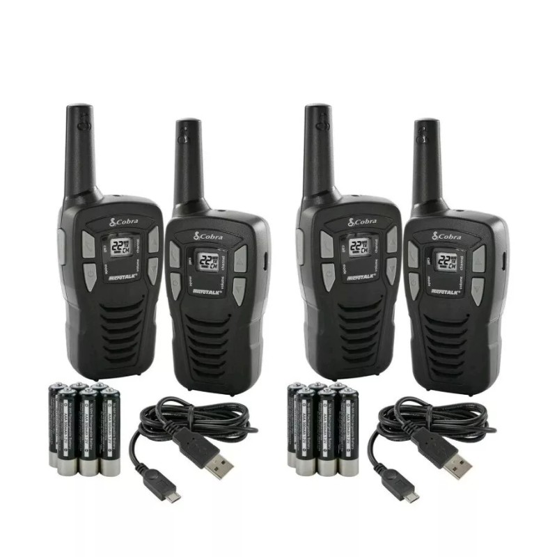 Cobra NEW (4) COBRA CXT145 MicroTalk 16 Mile Rechargeable Walkie