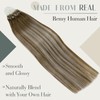 LaaVoo Micro Loop Hair Extensions Balayage Light Brown With Platinum