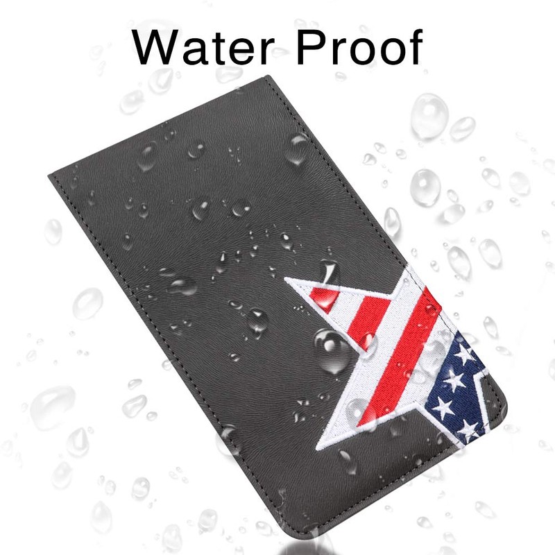 Craftsman Golf Leather USA Flag Star Gray Scorecard Holder Yardage