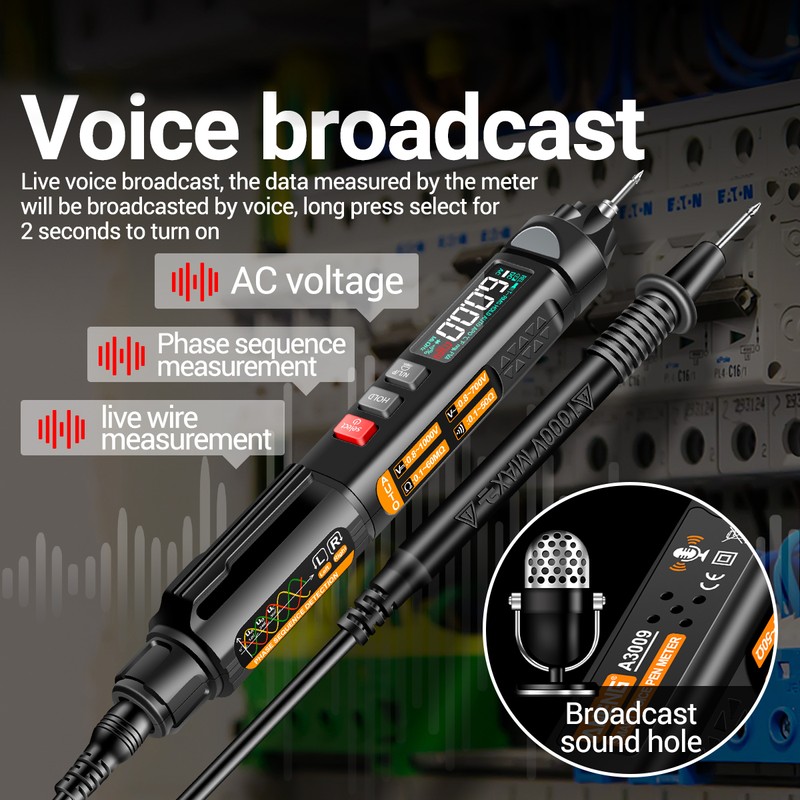 ANENG A3009 Mini Pen Multimeter with Voice Broadcast 6000 Counts