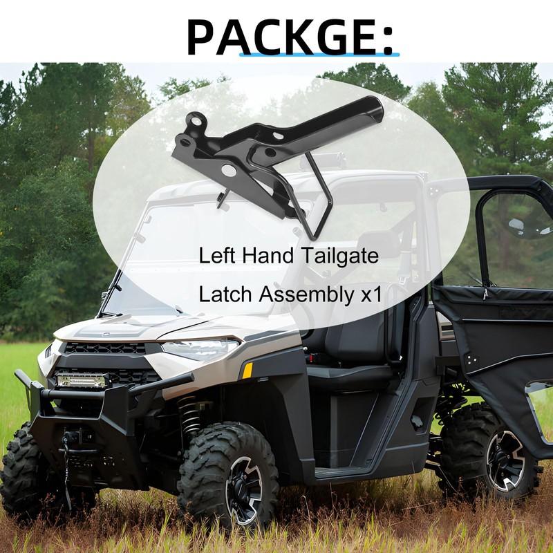 Left Hand Tailgate Latch Assembly Compatible with Polaris UTV Ranger