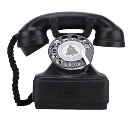 Retro Landline Phone Prop, Vintage Resin Antique Telephone Props Whirl Corded Home Desk Decor Ornament Photograph Wired for Coffee Shops Rotating Dial Decorative Model Old Fashion