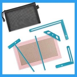 Sthmeyue Aluminum Bookbinding Tool Set 5pc – Durable Metal Scrapbooking & Binder Kit with T‑Ruler, Corner Miter, Spine Spacer, Divider – Professional Templates for Journals & Photo Albums