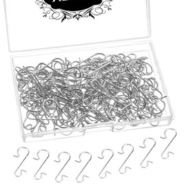 MELLIEX Pack of 120 Christmas Bauble Hangers, Stainless Steel S-Hooks, Small Hangers, Quick Hangers for Christmas Decoration, Silver