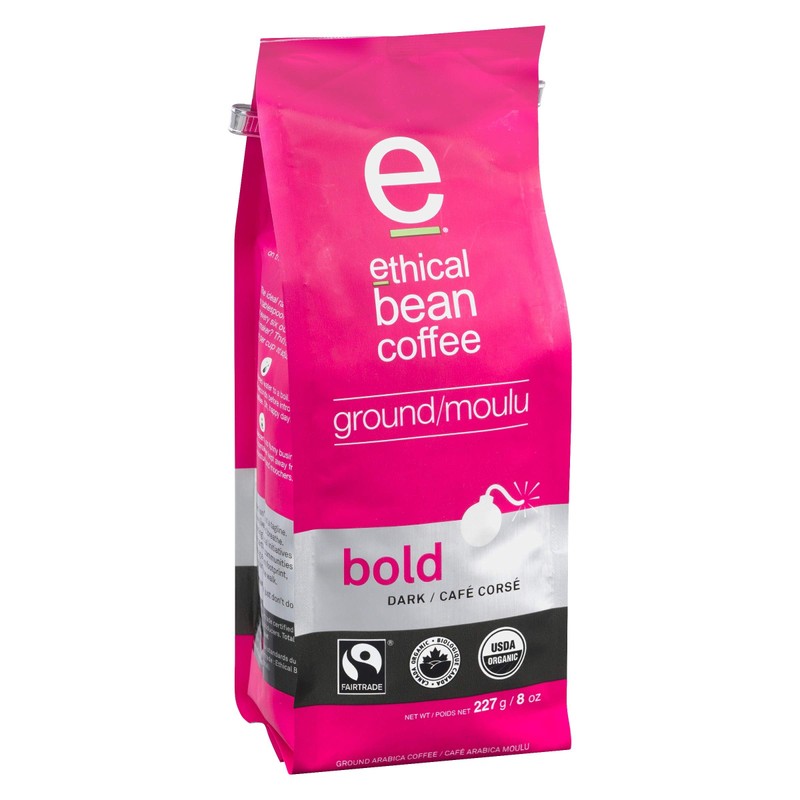 Ethical Bean Coffee Bold Dark Roast Fairtrade Organic Coffee, 227