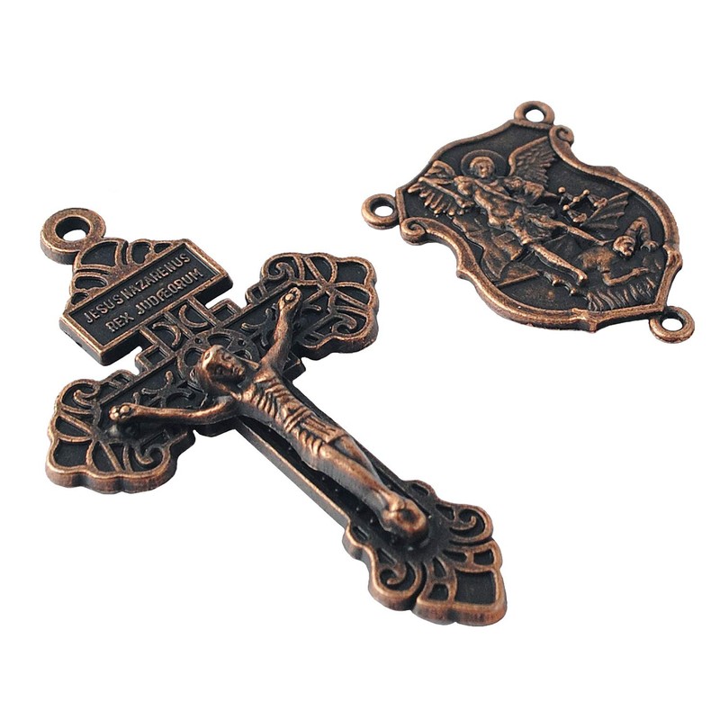 Luomu 4 Sets of Saint Michael Centerpiece and Pardon Crucifix