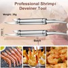 4Pcs Shrimp Deveiner Tool and Peeler, Toadfish Shrimp Cleaner, 5