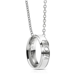 Fashion Birthday Gifts for Mom Ring Necklace for Women Mama Mother Mothers Day Gifts for Mommy Stepmother Christmas Gifts for New Mom Mother In Law Gifts Love You Mom Necklace Gift from Son Daughter