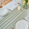 DecorMommt Table Runner Sage Green Chiffon Thin Decorative Fabric Table