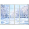LYWYGG 7X5FT Winter Snow Backdrop White Window Photography Backdrop Christmas
