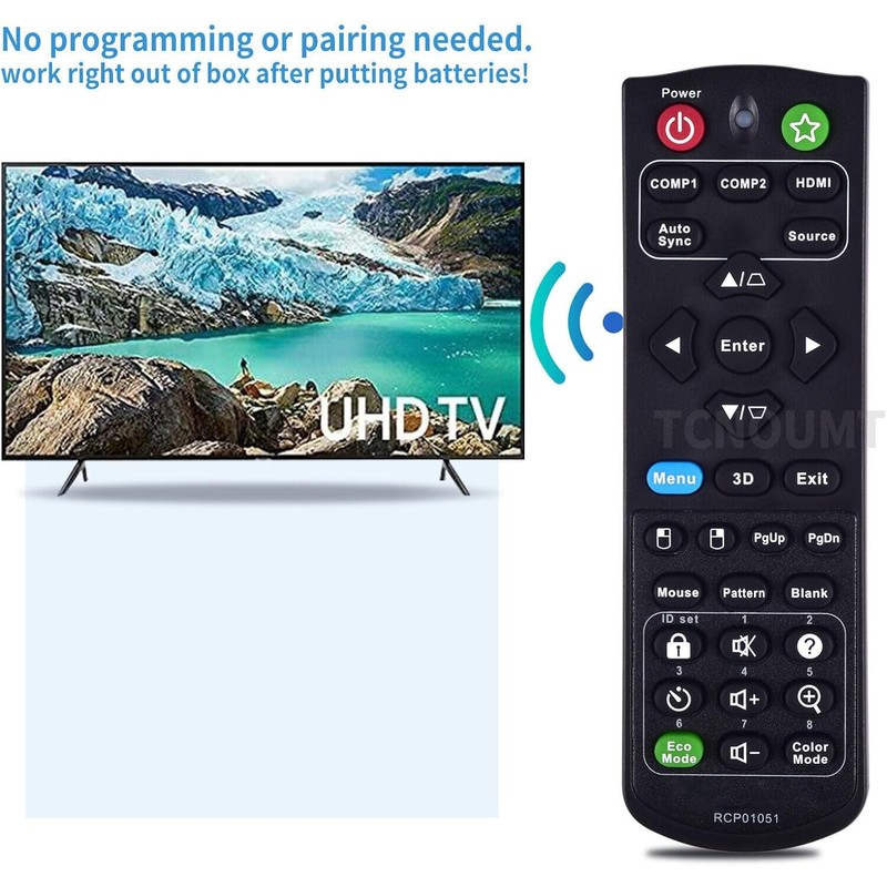 RCP01051 Remote Control Replacement Compatible with ViewSonic Projector PJD5255 PJD5253