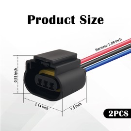 2PCS Plug & Play Headlight Wiring Harness for 9008/H13 Bulb,Female Headlight Connector Plug for Connecting Headlights or Fog Lights,Universal Car Accessories Headlights Harness (Female Socket/2PCS)