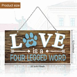 Love is a Four Patged Word Pet Paw - Placa decorativa de metal para colgar en la pared, para amantes de los perros (10 x 5 pulgadas)