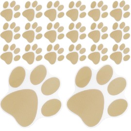 Coufce 20 Pcs Non Slip Bathtub Stickers Brown Paw Print Adhesive Decals Shower Stickers for Floor, Ladders, Bath Tub, Stairs, Bathroom