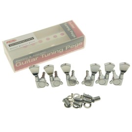 Wilkinson 3x3 Chrome E-Z Post Guitar Tuners E-Z Post Guitar Tuning Keys Pegs Machine Heads with Tulip Buttons