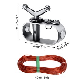Wire Tension Rope for Pool Tarpaulins, Wire Rope Tensioner, 130 Feet Wire Rope Tensioner for Swimming Pool Tarpaulins, Steel Cable Tensioner, Attachment Pool Tarpaulin for Winter Pool