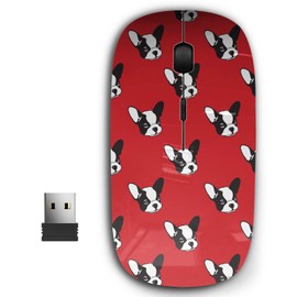 2.4G Ergonomic Portable USB Wireless Mouse for PC, Laptop, Computer, Notebook with Nano Receiver ( Dog French Bulldog )
