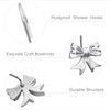 CHICTIE Bow Knot Decorative Shower Curtain Hooks, Silver Shower Rings