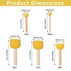 50 Pcs Round Foam Brushes - Washable Sponges with Wooden