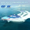 DEERC RC Boat with LED Light, Remote Controlled Shark Boat